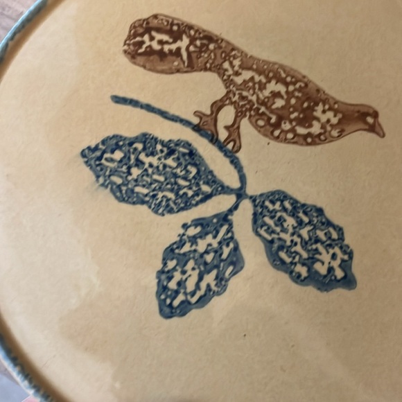 Vintage Pfaltzgraff Stoneware Cake Plate America Pattern Bird Handles USA 13” - Picture 6 of 8